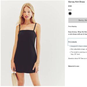 Reformation Garvey Knit Dress Black - Size M